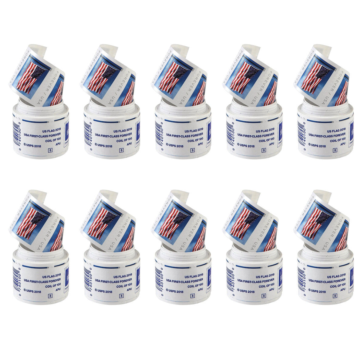 2019 USA Flag Forever Postage Stamps 10 coil