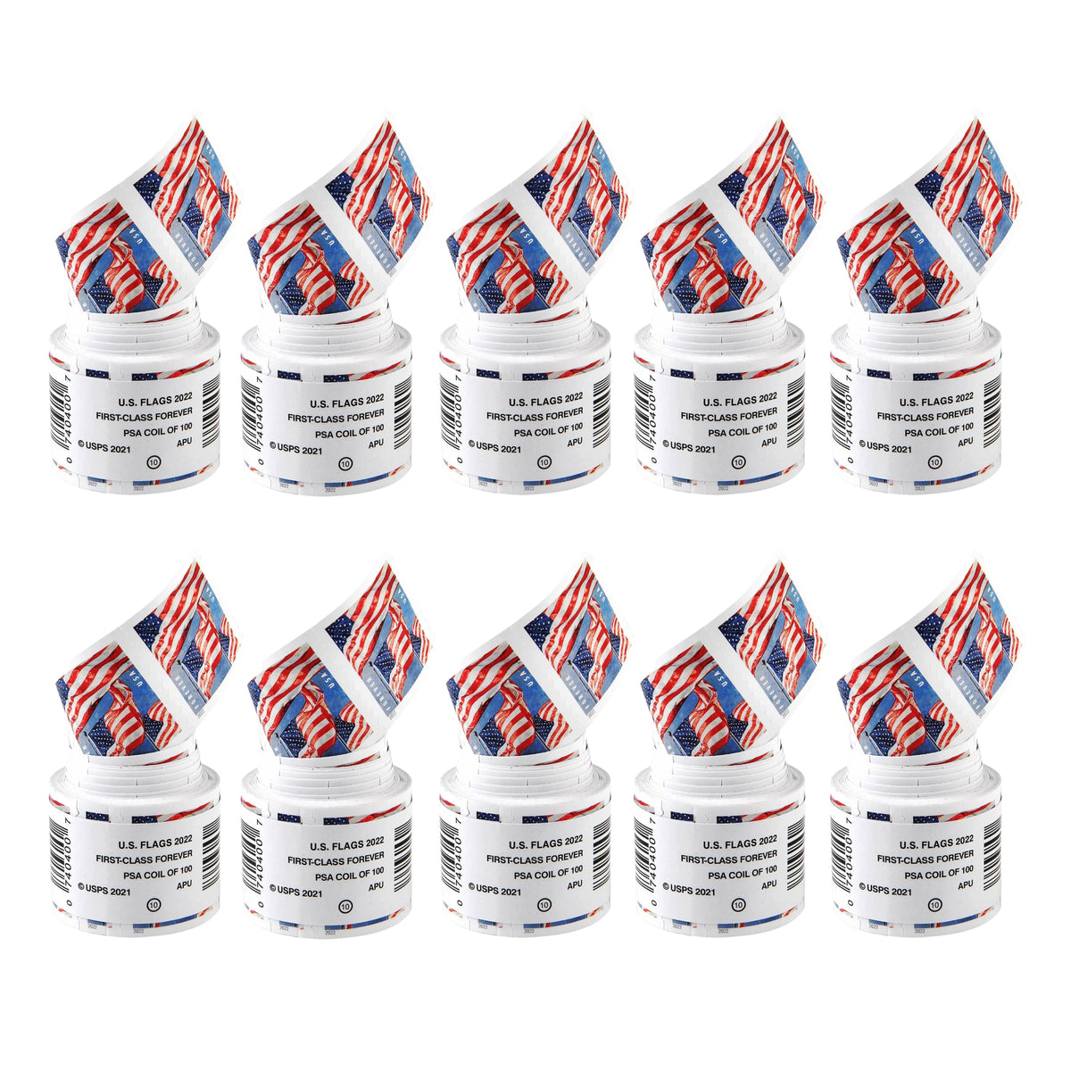 2022 USA Flag Forever Postage Stamps 10 coil