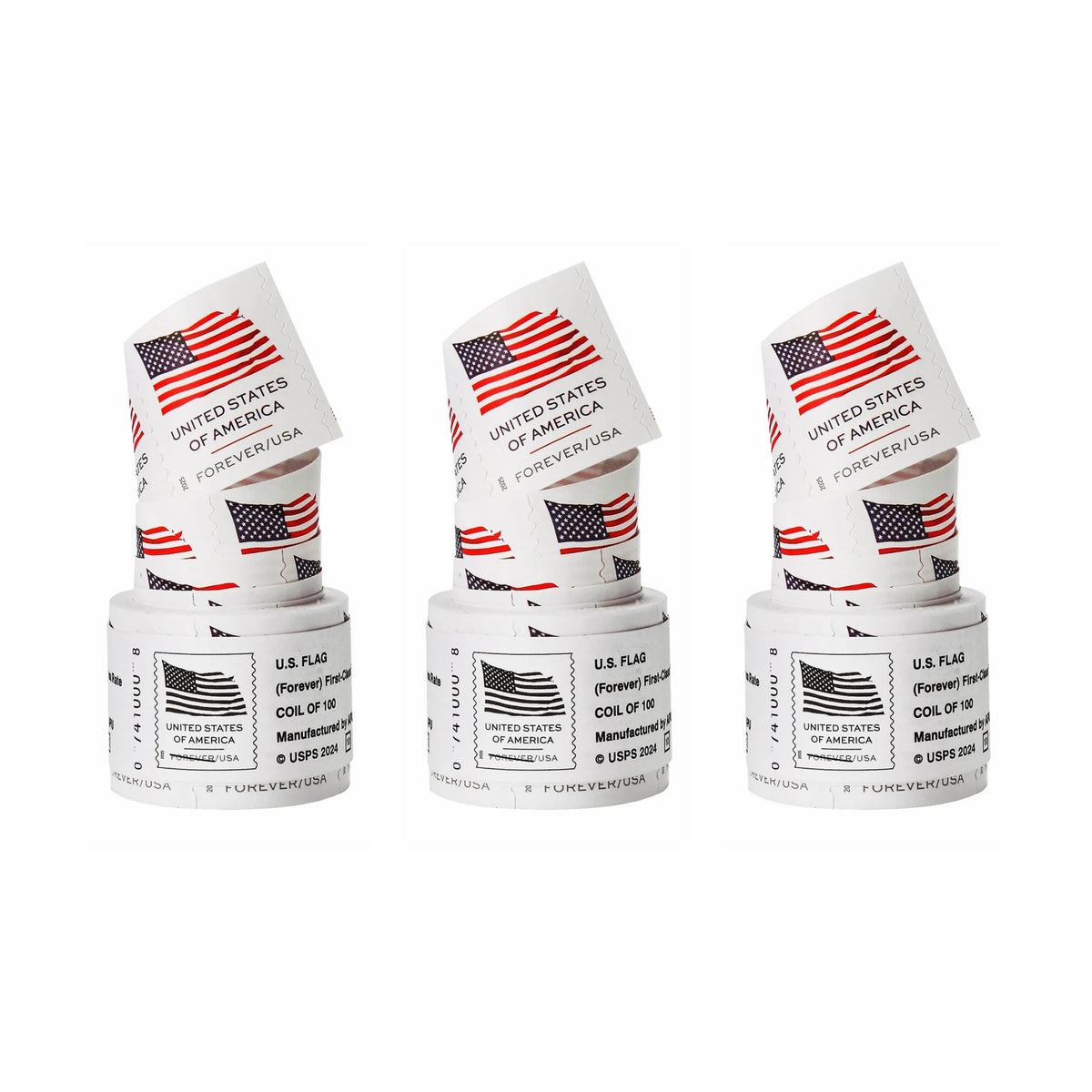2025 USA Flag Forever Postage Stamps 3 coil