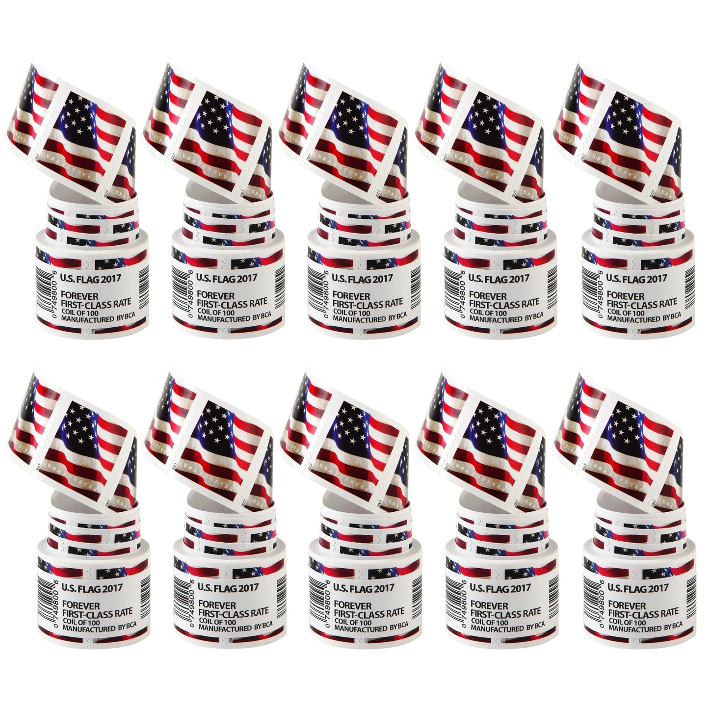 2017 USA Flag Forever Postage Stamps 10 coil