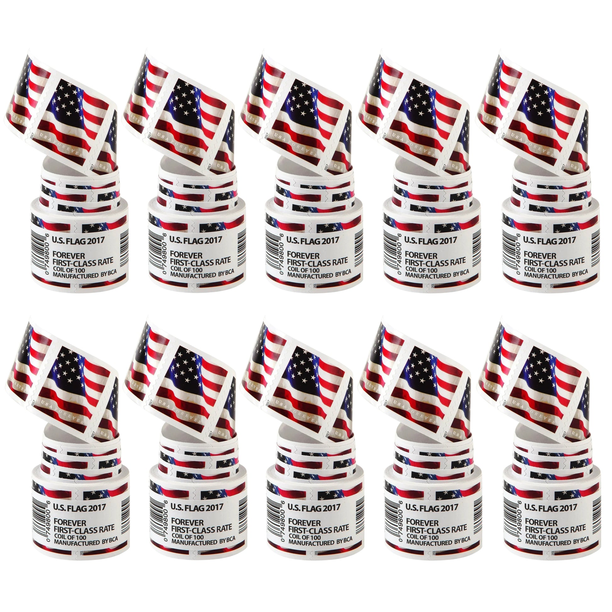 2017 USA Flag Forever Postage Stamps 10 coil