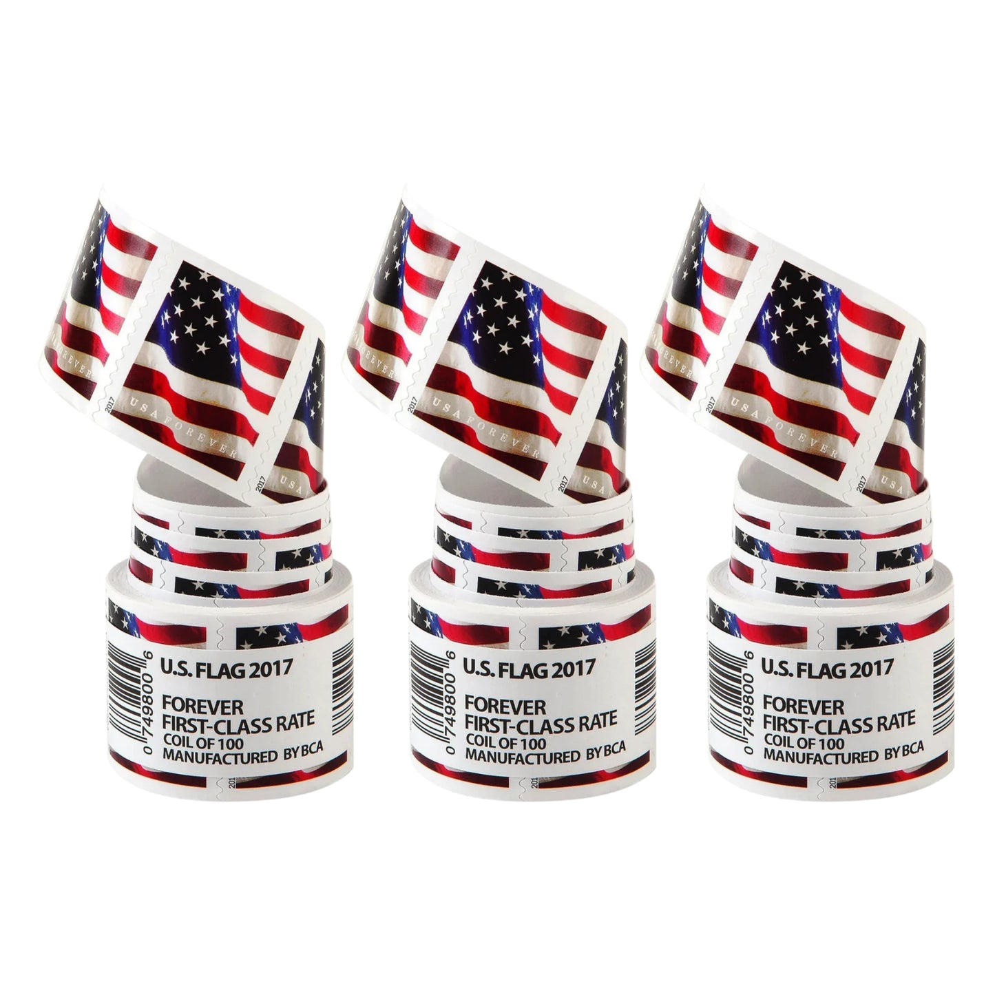 2017 USA Flag Forever Postage Stamps 3 coil