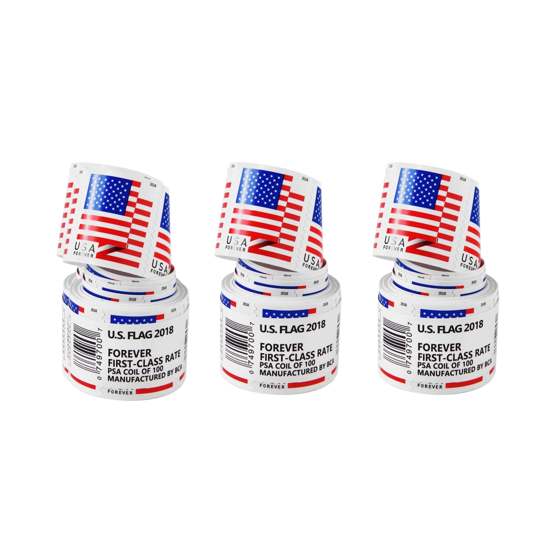 2018 USA Flag Forever Postage Stamps 3 coil