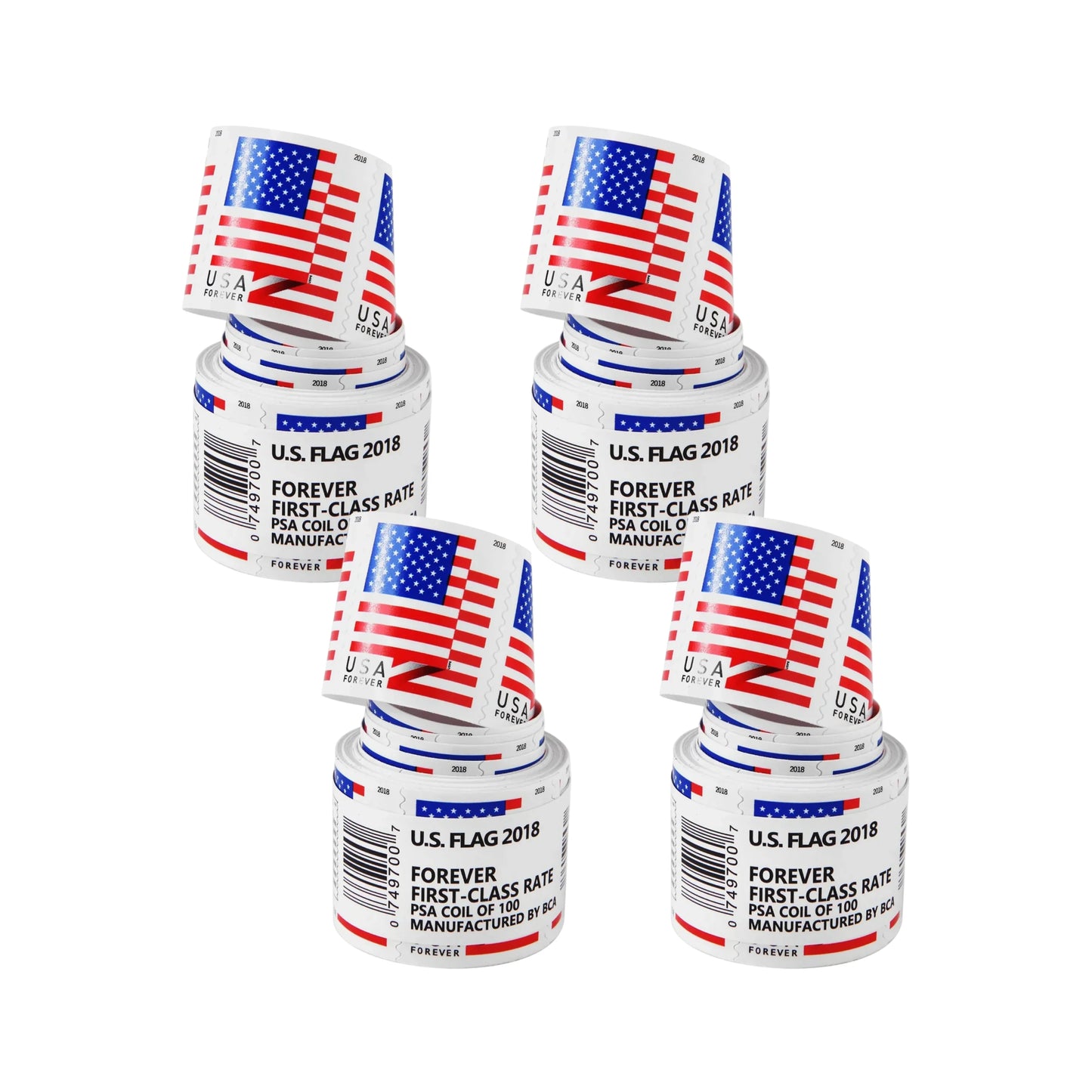 2018 USA Flag Forever Postage Stamps 4 coil