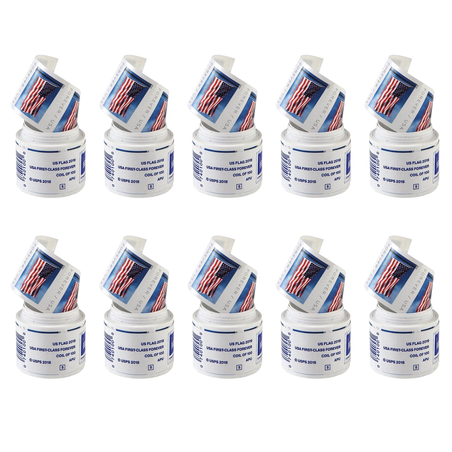 2019 USA Flag Forever Postage Stamps 10 coil