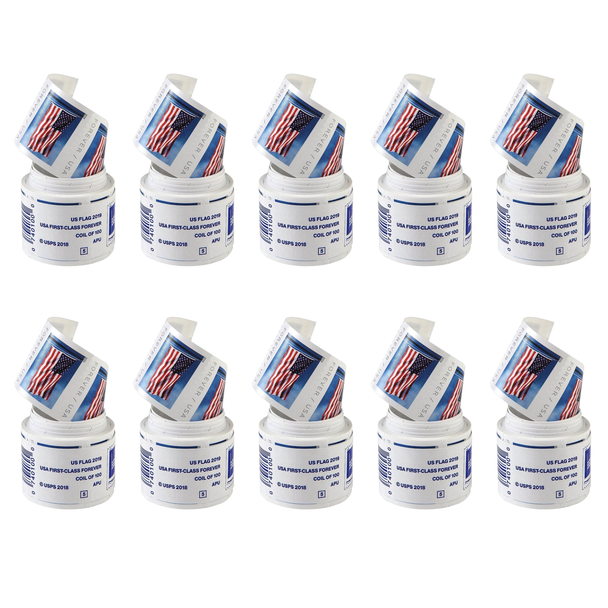 2019 USA Flag Forever Postage Stamps 10 coil