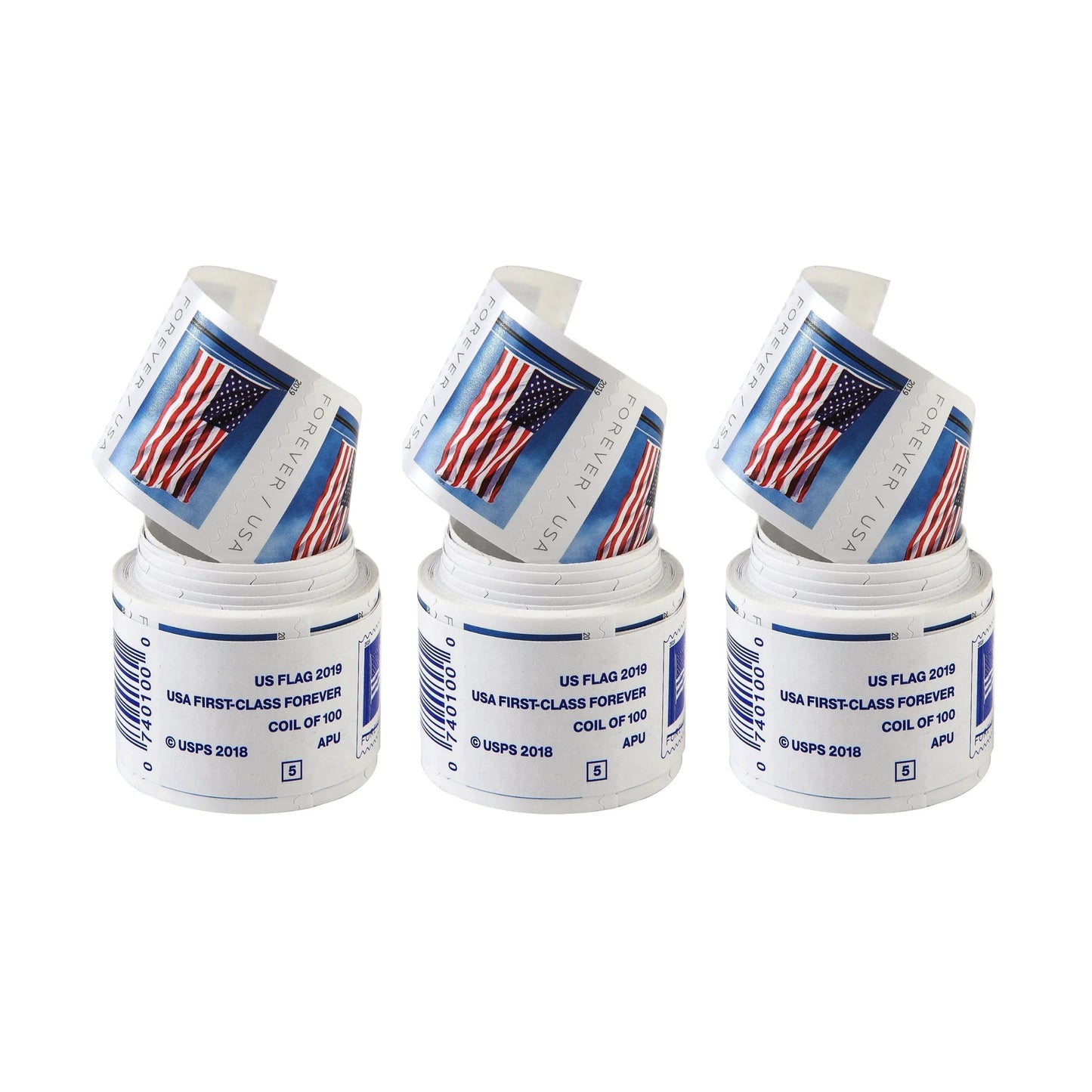 2019 USA Flag Forever Postage Stamps 3 coil
