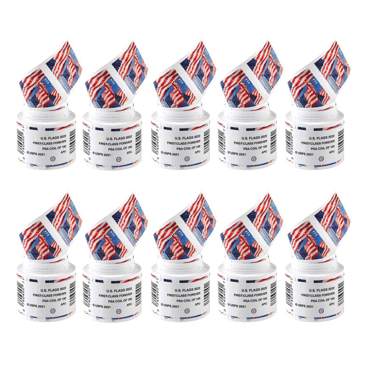 2022 USA Flag Forever Postage Stamps 10 coil