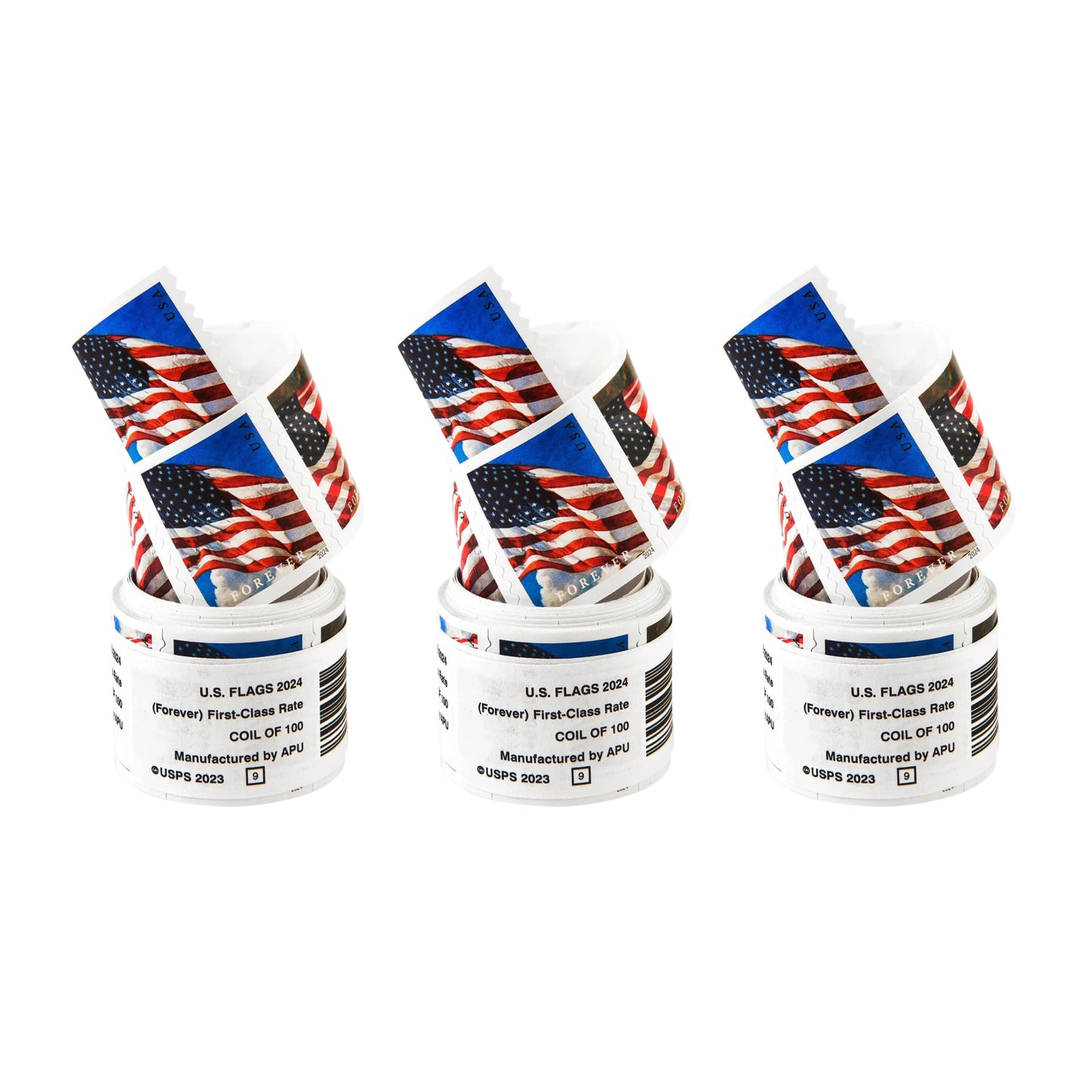 2024 USA Flag Forever Postage Stamps 3 coil
