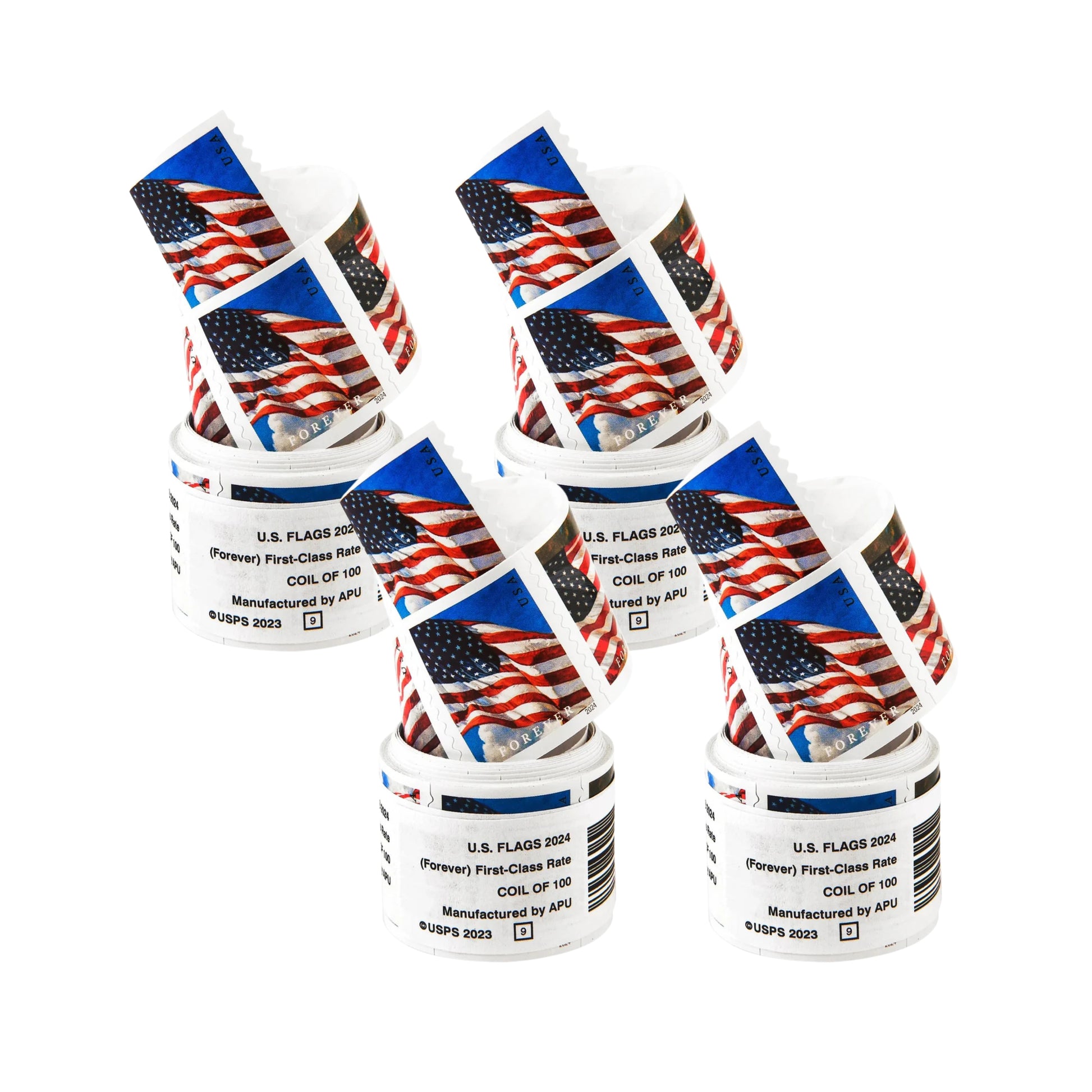2024 USA Flag Forever Postage Stamps 4 coil