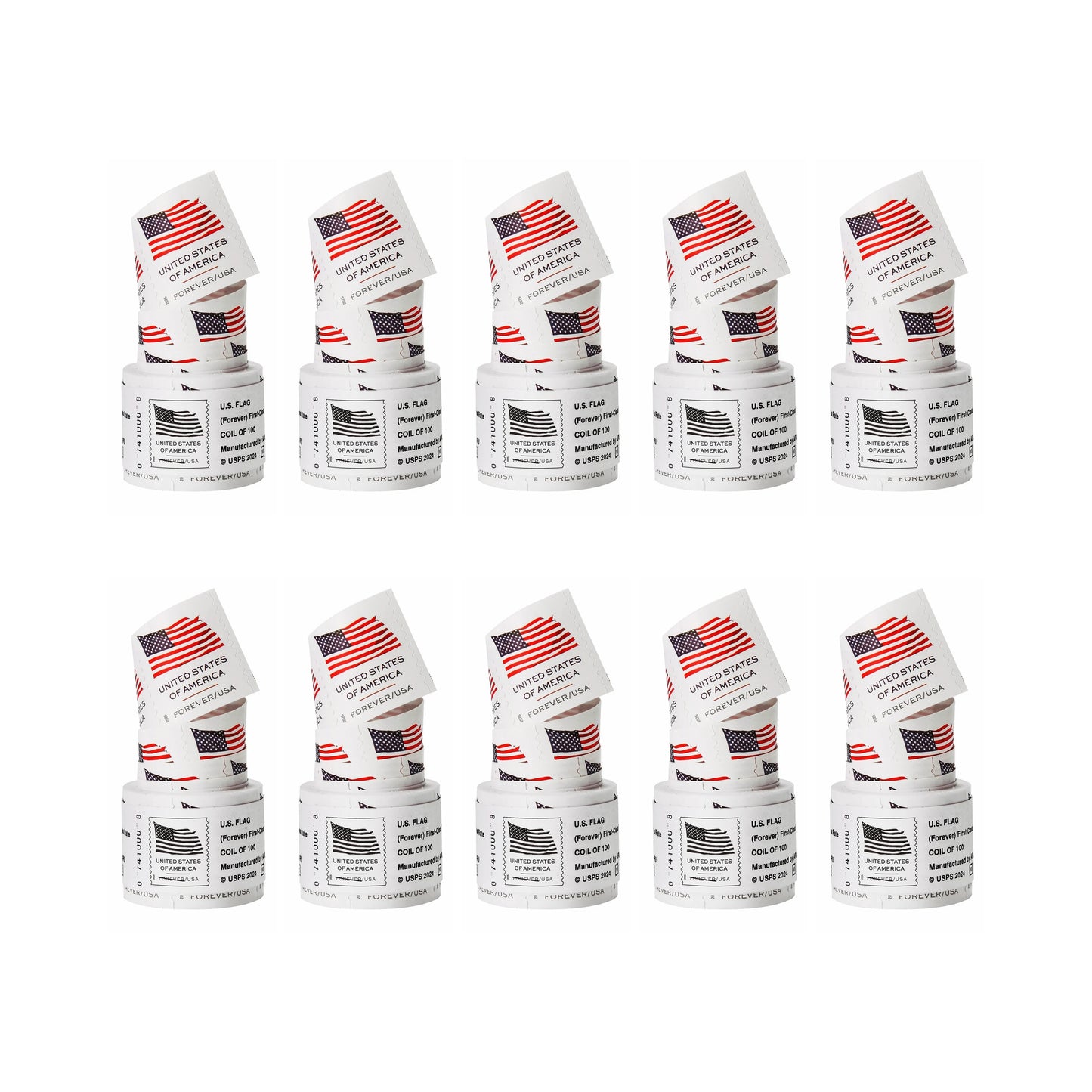 2025 USA Flag Forever Postage Stamps 10 coil