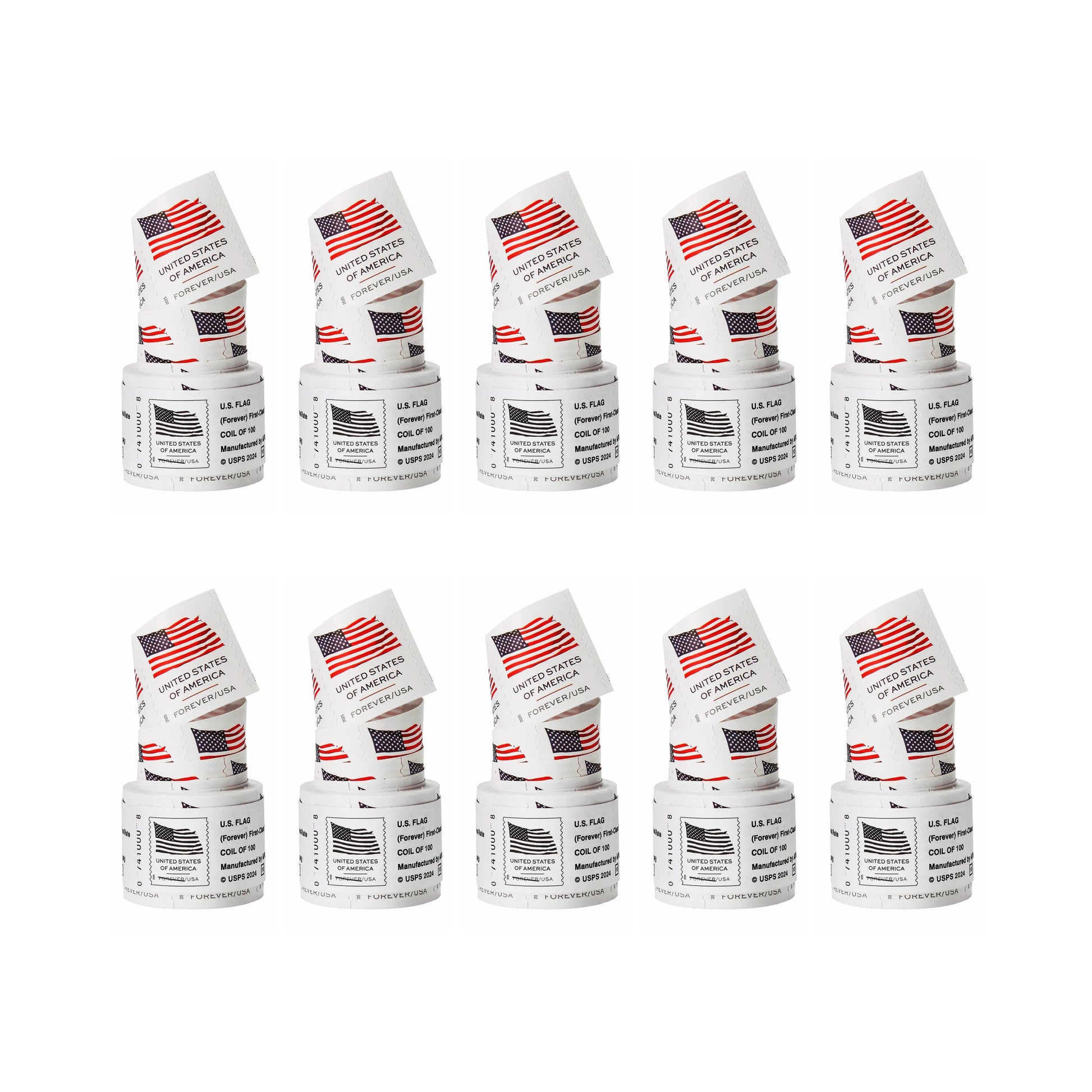 2025 USA Flag Forever Postage Stamps 10 coil